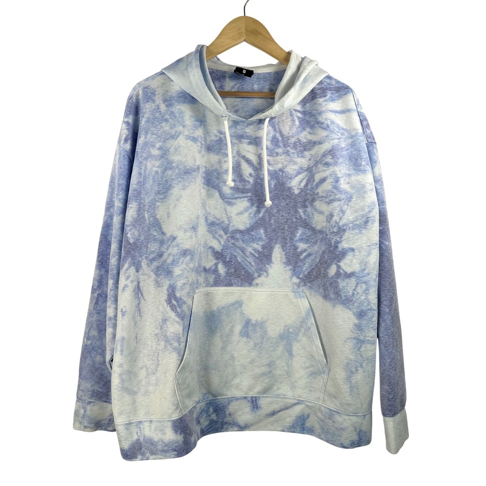 Nike Hoodie sz 2X Blue Tie Dye Dri-FIT Oversized Pullover Sweatshirt street